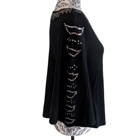 Central Park West Sweater NYE Glam Sequins Y2K Womens M Cashmere Silk Vintage - Picture 4 of 12